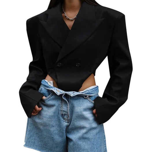 BLACK BODY SUIT BLAZER