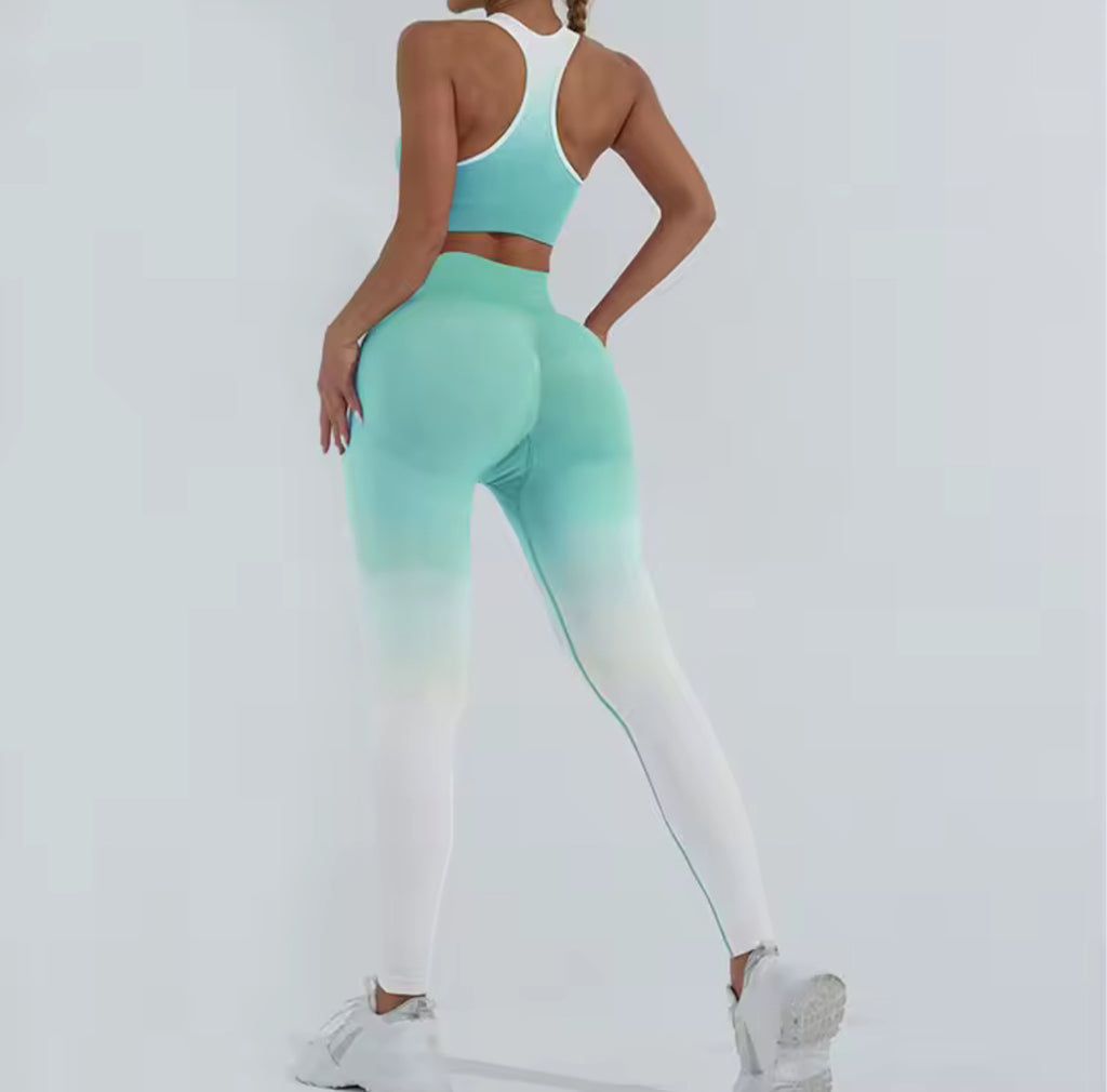 Baby Blue Contrast Yoga Set