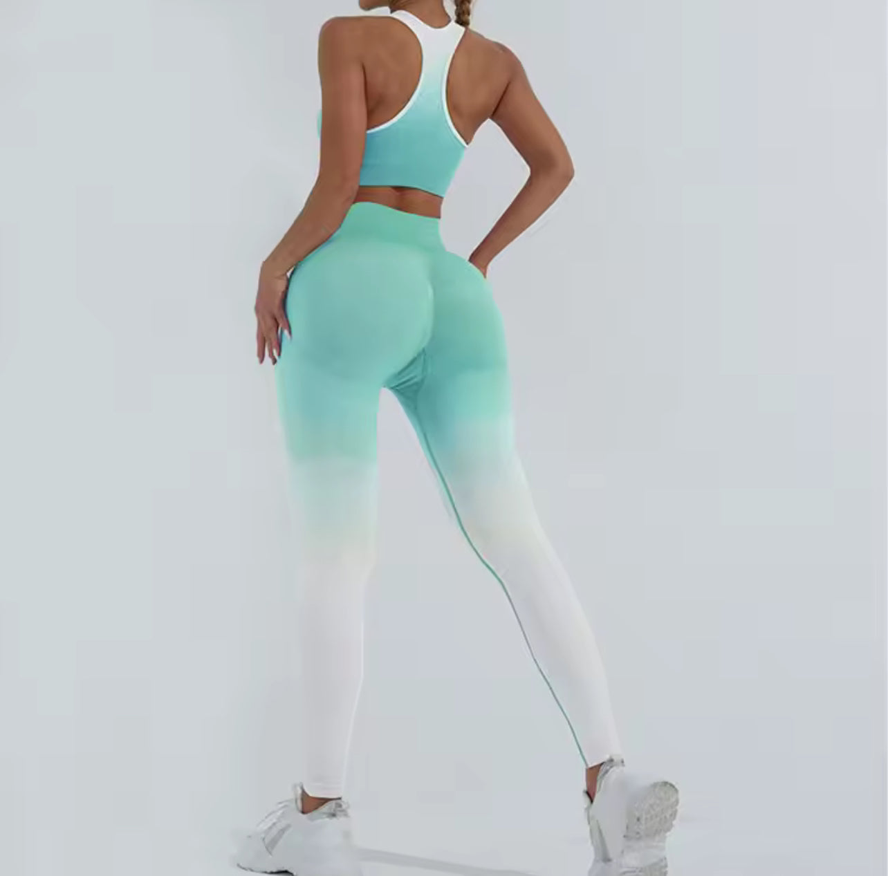 Baby Blue Contrast Yoga Set