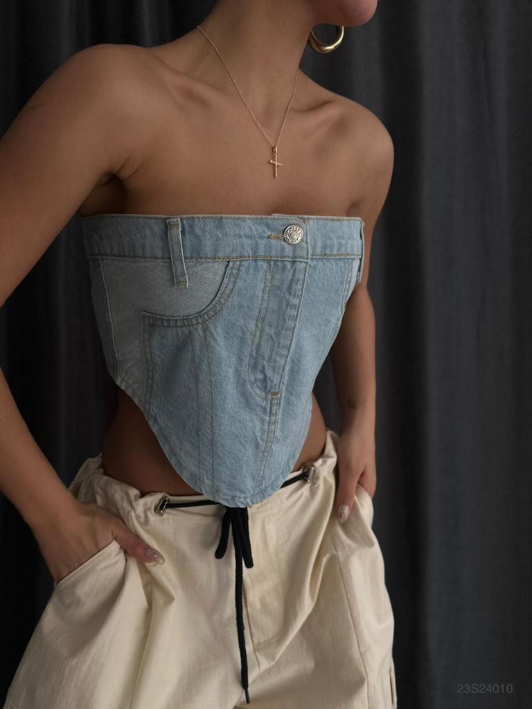 DENIM CROP TOP