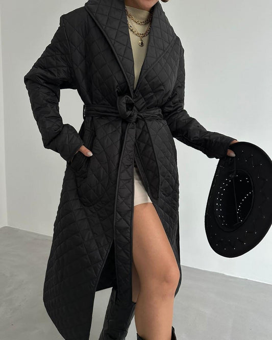 QUILTED BLACK COAT