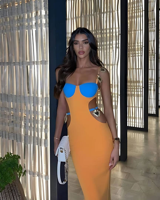 Luxe Orange Bandage Dress